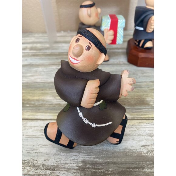 Vintage Franciscan Mission Christmas Monk Figurines – Wooden Holiday Décor Set - Picture 5 of 15